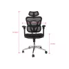 Ergonomischer Bürostuhl EQUIP 651053 mit Kopfstütze und Armlehnen, Mesh-Rücken, gepolsterter Sitz, höhenverstellbar 117–135 cm, Breite 660 mm, schwarz