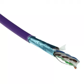 ACT Cat 6A F/UTP Massiv-Installationskabel, LSZH, CPR-Euroklasse ECA, 24 AWG, violett, 500 Meter