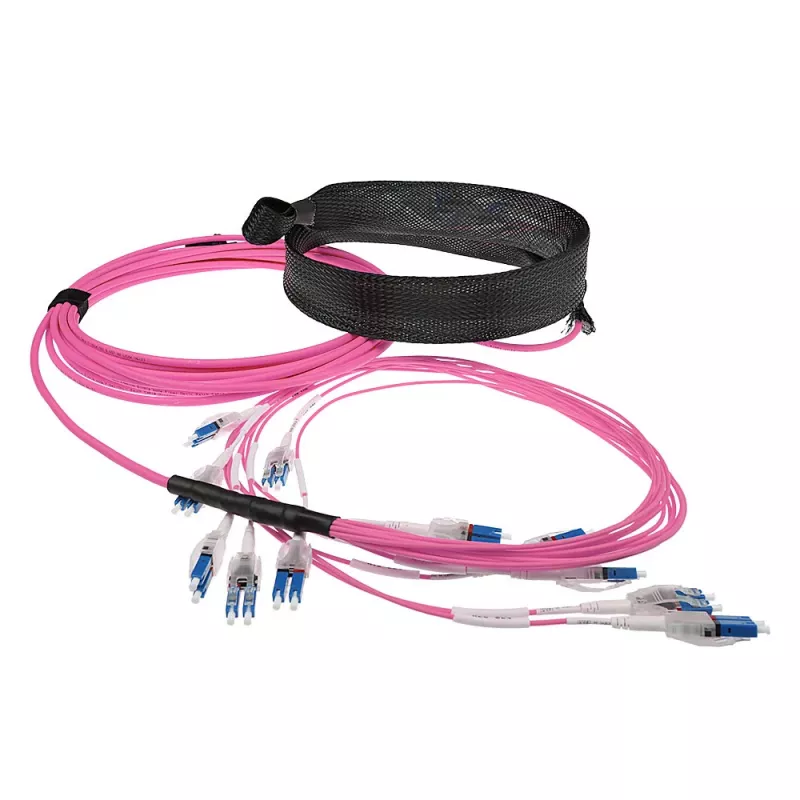 ACT 45 Meter Multimode 50/125 OM4 vorkonfektioniertes Glasfaserkabel 24F LC Polarity Twist