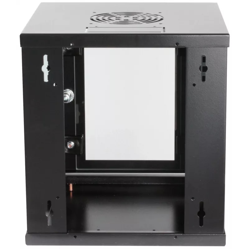 Intellinet 10-Zoll Netzwerkschrank – Wandmontage (Standard), 6HE, 300 mm tief, Schwarz, montiert, max. 60 kg, auch für Tisch- oder Bodenaufstellung geeignet, nutzbare Tiefe 265 mm, Metall- & Glastür, Rückwand, abnehmbare Seiten, Teile für Wandmontage (z.B. Schrauben/Dübel) nicht im Lieferumfang enthalten