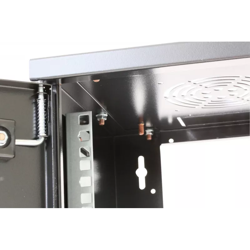 Intellinet 10-Zoll Netzwerkschrank – Wandmontage (Standard), 6HE, 300 mm tief, Schwarz, montiert, max. 60 kg, auch für Tisch- oder Bodenaufstellung geeignet, nutzbare Tiefe 265 mm, Metall- & Glastür, Rückwand, abnehmbare Seiten, Teile für Wandmontage (z.B. Schrauben/Dübel) nicht im Lieferumfang enthalten