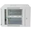 Intellinet 19-Zoll Netzwerkschrank – Wandmontage (zweiteiliger Schwenkausleger), 15HE, 550 mm tief, grau, montiert, max. 30 kg, schwenkt zur Rückseite für Zugang bei Wandmontage, Rack, nutzbare Tiefe 425 mm, Teile für Wandmontage nicht enthalten