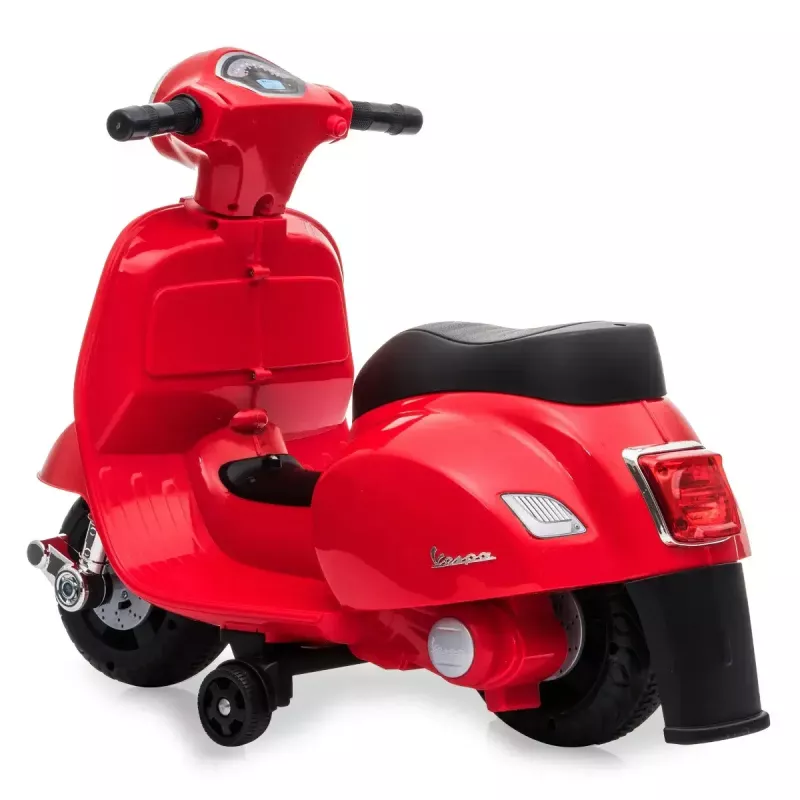 Elektrisches Aufsitzfahrzeug Jamara Vespa Mini Roller – batteriebetrieben, 4 Räder, für Kinder ab 1,6 Jahren, Lichter, Farben: schwarz/rot