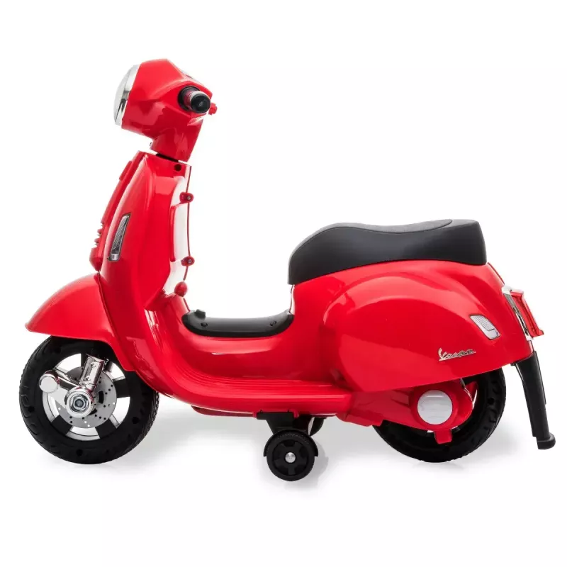 Elektrisches Aufsitzfahrzeug Jamara Vespa Mini Roller – batteriebetrieben, 4 Räder, für Kinder ab 1,6 Jahren, Lichter, Farben: schwarz/rot