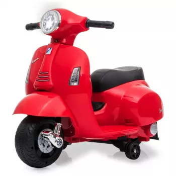 Elektrisches Aufsitzfahrzeug Jamara Vespa Mini Roller – batteriebetrieben, 4 Räder, für Kinder ab 1,6 Jahren, Lichter, Farben: schwarz/rot