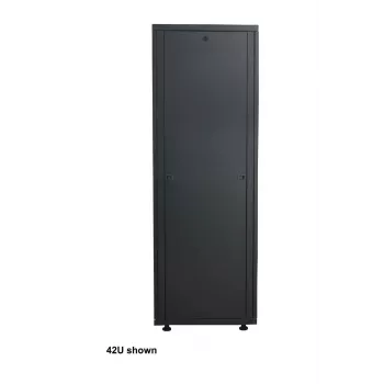 Intellinet 19 Zoll Netzwerkschrank – Freistehend (Basic), 22HE, 600x800mm (Breite x Tiefe), Schwarz, Flatpack, max. 600kg, Ein-Punkt-Türschloss, ein Schloss pro Seitenwand, nutzbare Tiefe 123 bis 573 mm, Rack, IP20, Stahl