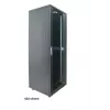 Intellinet 19 Zoll Netzwerkschrank – Freistehend (Basic), 22HE, 600x800mm (Breite x Tiefe), Schwarz, Flatpack, max. 600kg, Ein-Punkt-Türschloss, ein Schloss pro Seitenwand, nutzbare Tiefe 123 bis 573 mm, Rack, IP20, Stahl