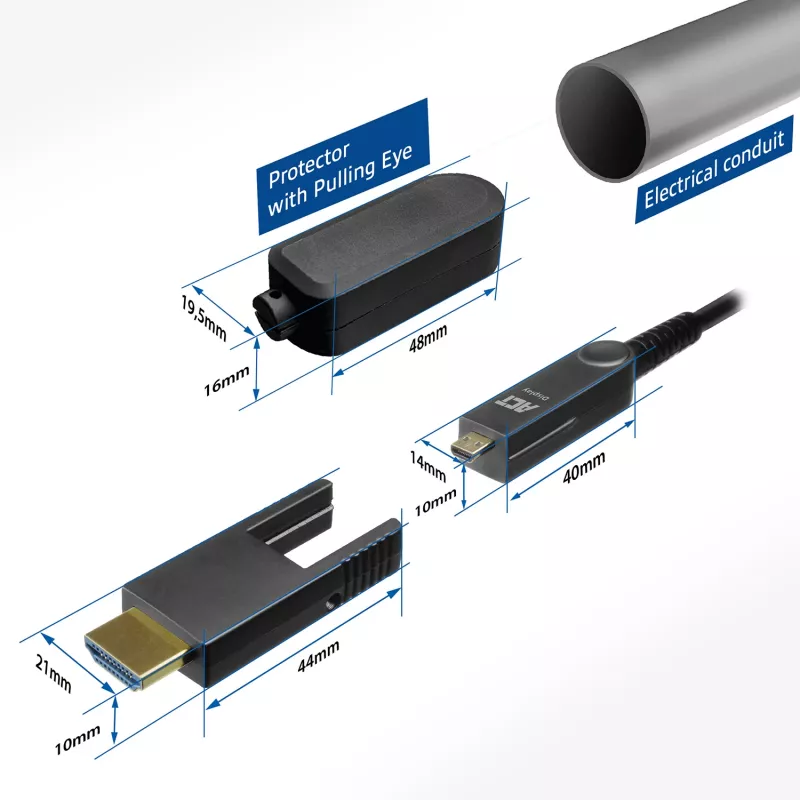 ACT 50 m HDMI High Speed 4K Aktives Optisches Kabel mit abnehmbarem Stecker v2.0 HDMI-A Stecker - HDMI-A Stecker