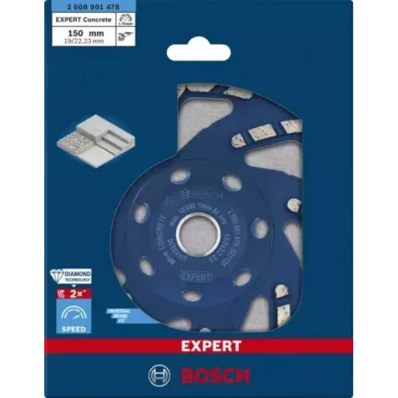 Schleifscheibe Bosch 2 608 901 478 mit flachem Zentrum für Beton