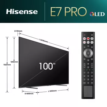 Hisense 100E77NQ PRO 2,54 m (100 Zoll) 4K Ultra HD Smart-TV Wi-Fi Schwarz 500 cd/m²