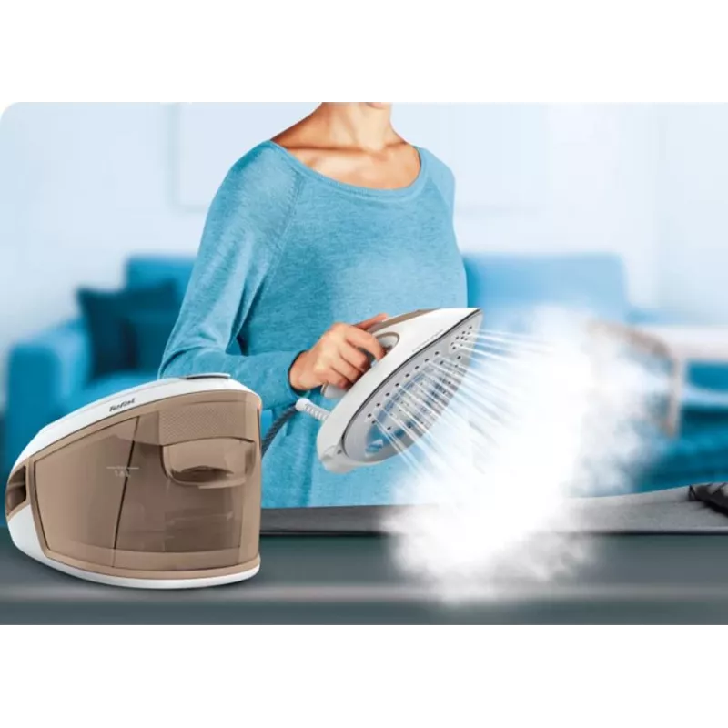 Tefal Express Airglide SV8027 1,8 L Durilium Airglide-Bügelsohle Braun, Weiß