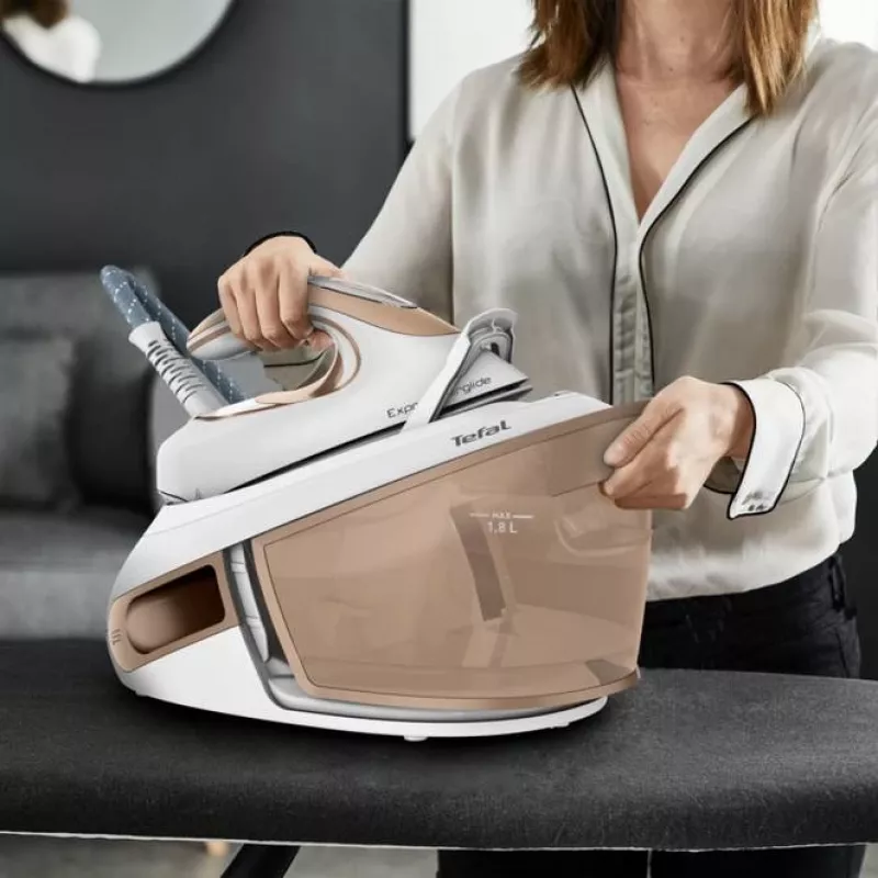 Tefal Express Airglide SV8027 1,8 L Durilium Airglide-Bügelsohle Braun, Weiß