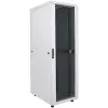 Intellinet 19-Zoll Netzwerkschrank – freistehend, 32HE, 800x800mm (Breite x Tiefe), Grau, Flatpack, max. 1500kg, Mehrpunkt-Türverriegelung, ein Schloss pro Seitenwand, nutzbare Tiefe 123 bis 573mm, IP20, Rack, Stahl