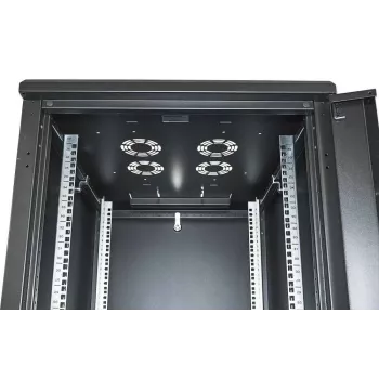 Intellinet 19-Zoll-Netzwerkschrank – freistehend, 42HE, 600 x 800 mm (Breite x Tiefe), Schwarz, Flatpack, max. 1500 kg, Mehrpunkt-Türverriegelung, ein Schloss pro Seitenwand, nutzbare Tiefe 123 bis 573 mm, IP20, Rack, Stahl