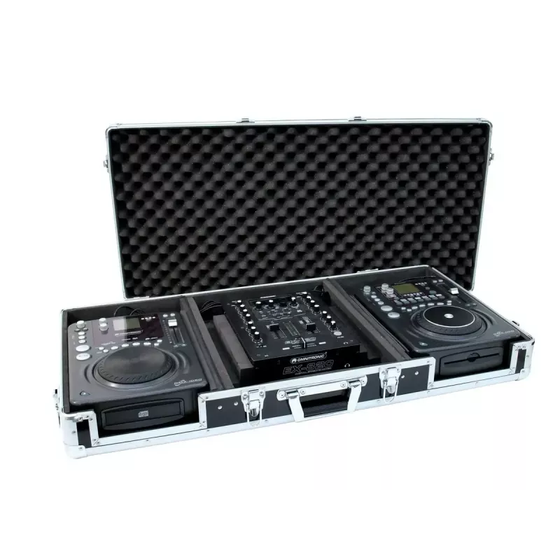 Flightcase Roadinger 30125346 DJ-Controller Sperrholz Schwarz Silber