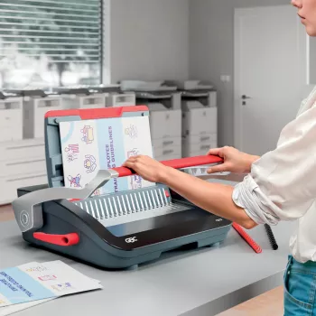 GBC CombBind® CB25 Manuelle Bindemaschine, Kammbindemaschine, Manuell, 390 Blatt, Schwarz, Rot
