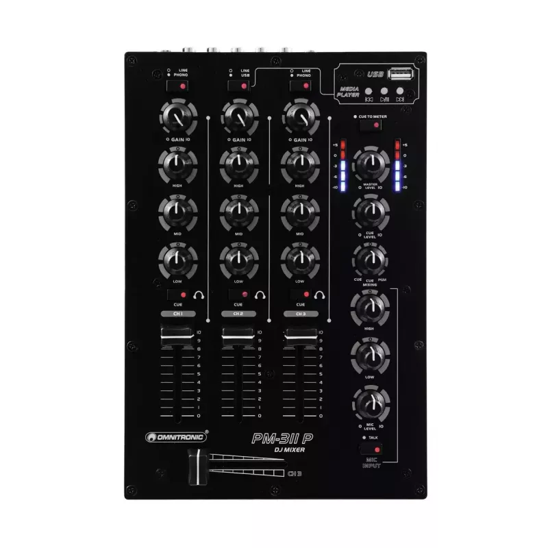 Audio-Mischpult Omnitronic 10006879 3 Kanäle 20 - 20000 Hz Schwarz