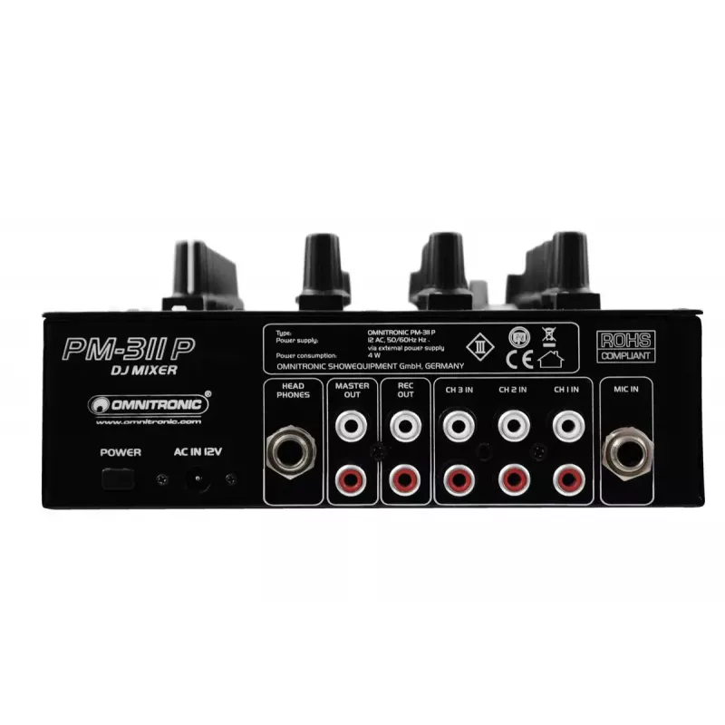Audio-Mischpult Omnitronic 10006879 3 Kanäle 20 - 20000 Hz Schwarz