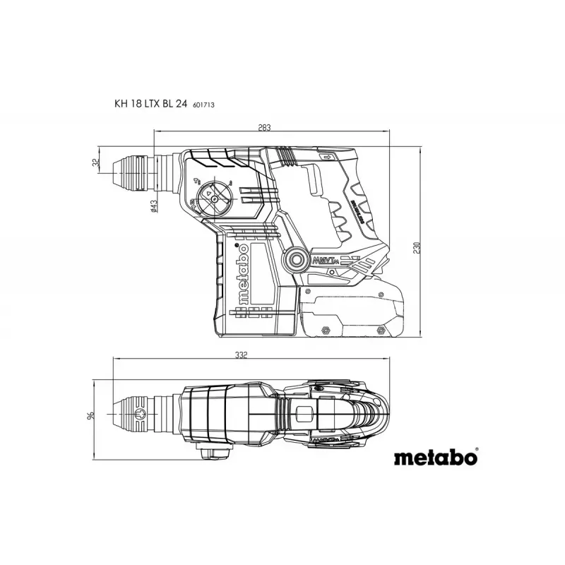 Hammerbohrer Metabo KH 18 LTX BL 24, 1280 U/min, SDS Plus, 2,4 cm
