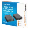 Manhattan 1080p HDMI KVM over IP Extender Kit, Verlängert 1080p@60Hz Signal bis zu 120m mit einem einzigen Cat6 Ethernet-Kabel oder einem IP-fähigen Netzwerk, Sender und Empfänger, USB-A-Anschlüsse für PC/Maus/Tastatur, Schwarz, Drei Jahre Garantie