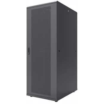 Intellinet 19-Zoll-Serverschrank – freistehend, 47HE, 800 x 1000 mm (Breite x Tiefe), schwarz, Flatpack, max. 1500 kg, Mehrpunkt-Türverriegelung, eine Verriegelung pro Seitenwand, nutzbare Tiefe 123 bis 773 mm, IP20, Rack, Stahl