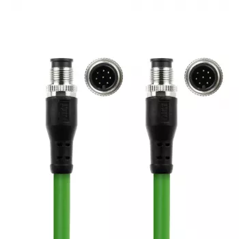 ACT Industrial 15,00 Meter Sensorkabel M12A 8-polig Stecker auf M12A 8-polig Stecker, Ultraflex TPE-Kabel, geschirmt