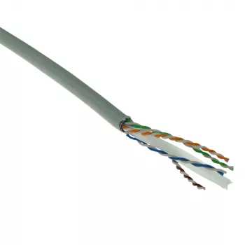 ACT Cat 6 F/UTP Vollkern-Installationskabel, PVC, CPR Euroklasse ECA, 24AWG, grau, 305 Meter