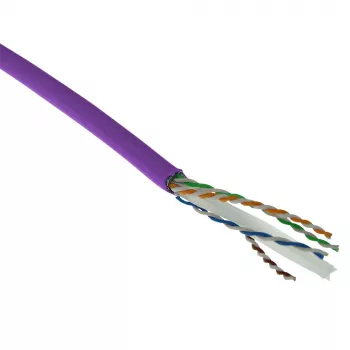ACT Cat 6 F/UTP Solid-Installationskabel, LSZH, CPR Euroklasse ECA, 24 AWG, violett, 305 Meter