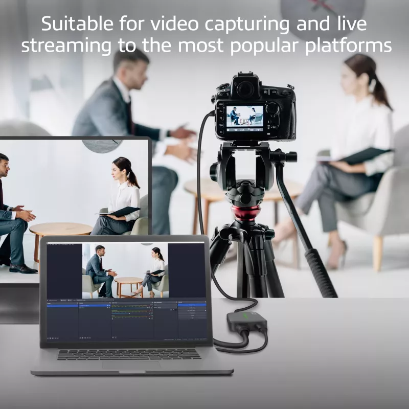 ACT USB-C Video Capture Card, HDMI 4K@60Hz Durchschleifung, 4K@30Hz Aufnahme