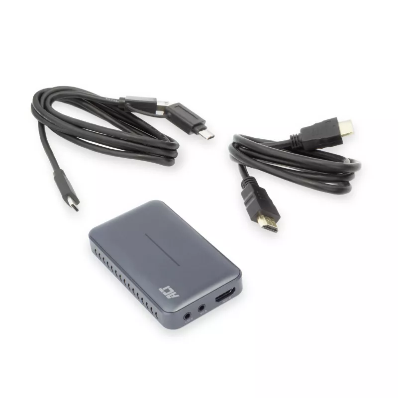 ACT USB-C Video Capture Card, HDMI 4K@60Hz Durchschleifung, 4K@30Hz Aufnahme