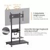 Mobiler TV-Wagen EQUIP 50 Zoll–90 Zoll mit Pegboard-Regal, VESA 200x200–600x400, 60 kg, schwarz