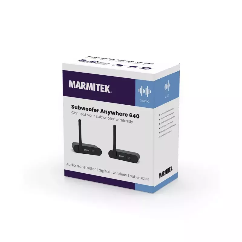 Marmitek Subwoofer Anywhere 640 – Kabelloser Audiosender und -empfänger für Subwoofer