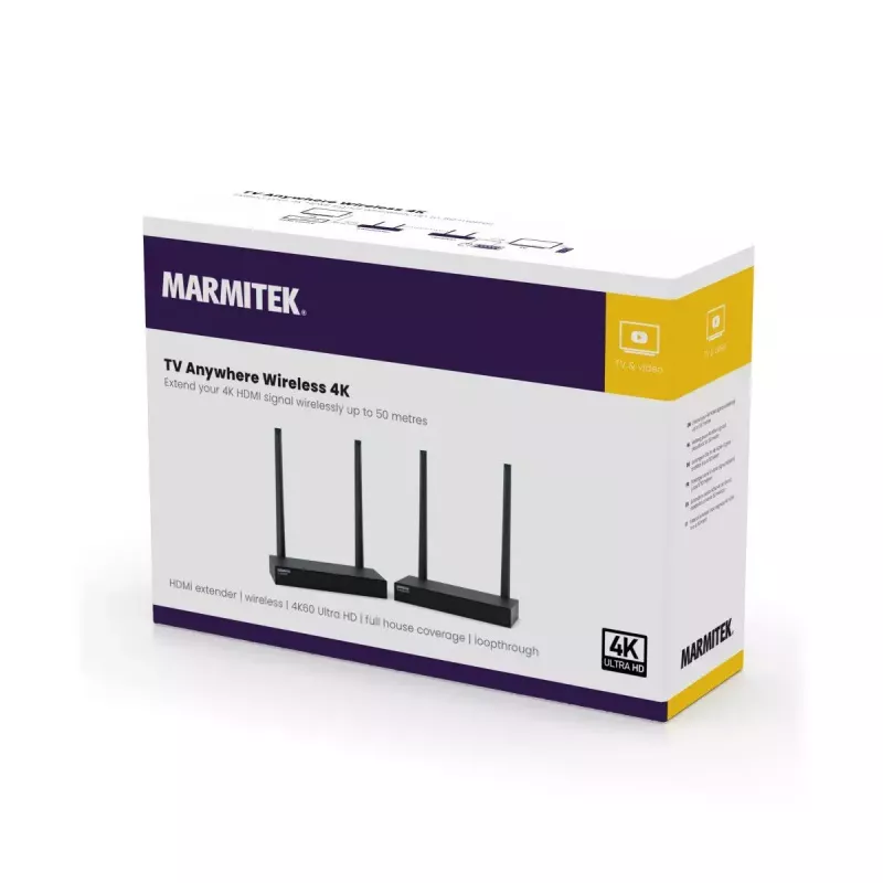 Kabelloser AV-Sender & -Empfänger Marmitek TV Anywhere 4K Schwarz