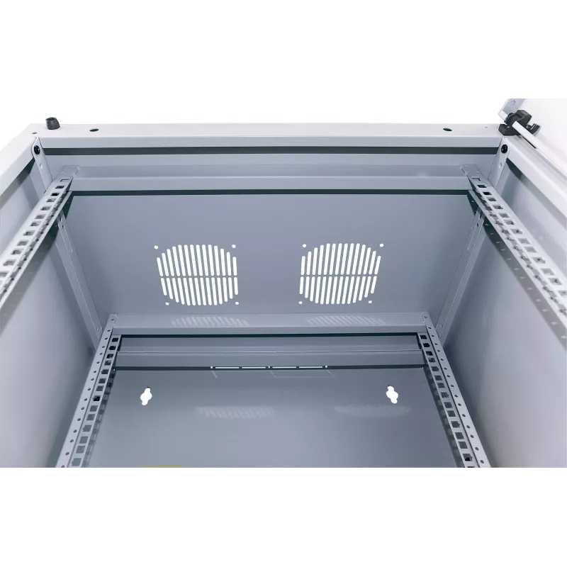 Intellinet 19 Zoll Netzwerkschrank - Wandmontage (Zweiteiliger Schwenkrahmen), 9U, 600 mm tief, Grau, Flatpack, max. 30 kg, Schwenkbar für Zugang zur Rückseite des Schranks bei Wandmontage, Rack, Nutztiefe 385 mm, Teile für Wandmontage nicht im Lieferumfang enthalten