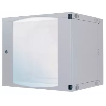 Intellinet 19-Zoll-Netzwerkschrank – Wandmontage (zweiteiliger, angeschlagener Ausschwenkrahmen), 15HE, 450 mm Tiefe, Grau, zerlegte Verpackung, max. 30 kg, schwenkt heraus für Zugriff auf die Rückseite des Schranks bei Wandmontage, Rack, nutzbare Tiefe 235 mm, Teile für Wandinstallation nicht enthalten
