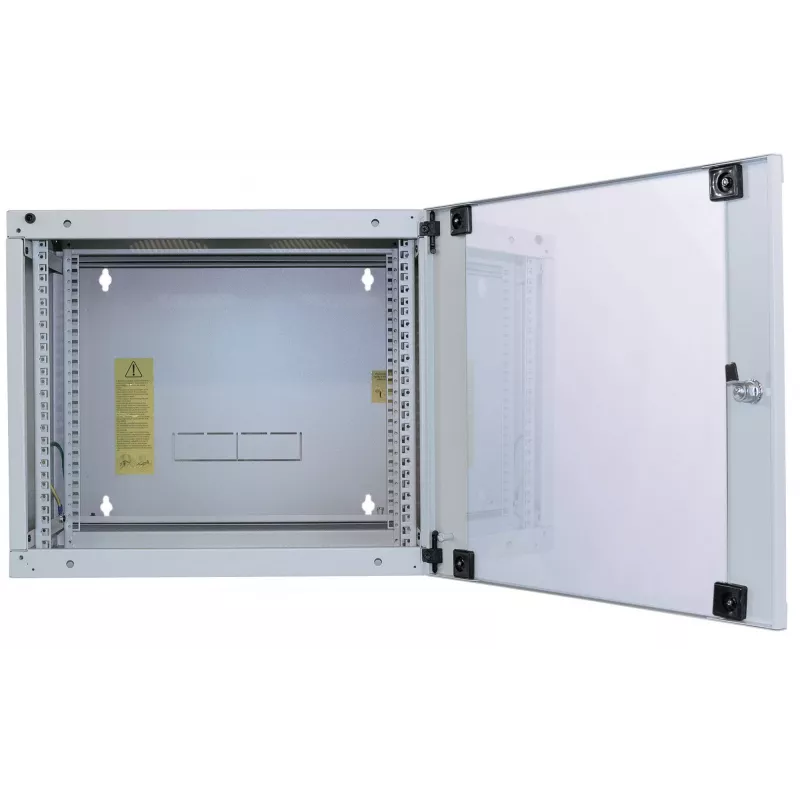 Intellinet 19-Zoll-Netzwerkschrank – Wandmontage (zweiteiliger Schwenkrahmen), 12HE, 600 mm tief, grau, Flatpack, max. 30 kg, schwenkt für Zugang zur Rückseite bei Wandmontage, Rack, nutzbare Tiefe 385 mm, Teile für Wandmontage nicht enthalten