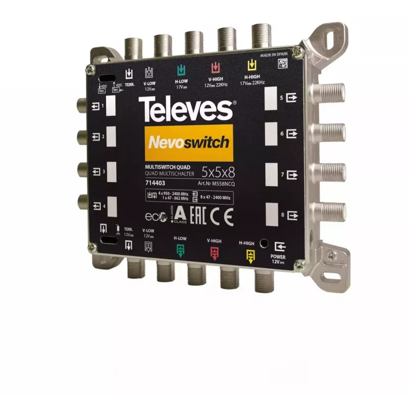 Satelliten-Multischalter Televes 714403 5 Eingänge 13 Ausgänge