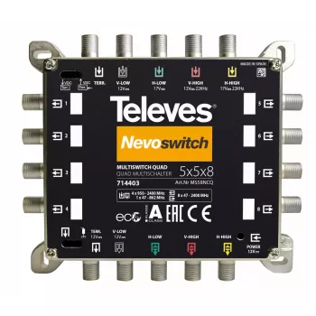 Satelliten-Multischalter Televes 714403 5 Eingänge 13 Ausgänge