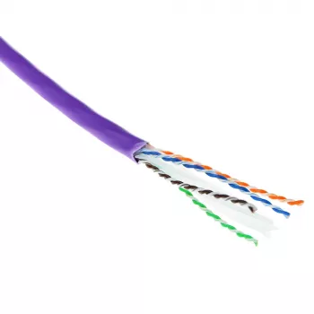 ACT Cat 6A U/UTP Vollinstallationskabel, LSZH, CPR Euroklasse Eca 23AWG, violett 305 Meter