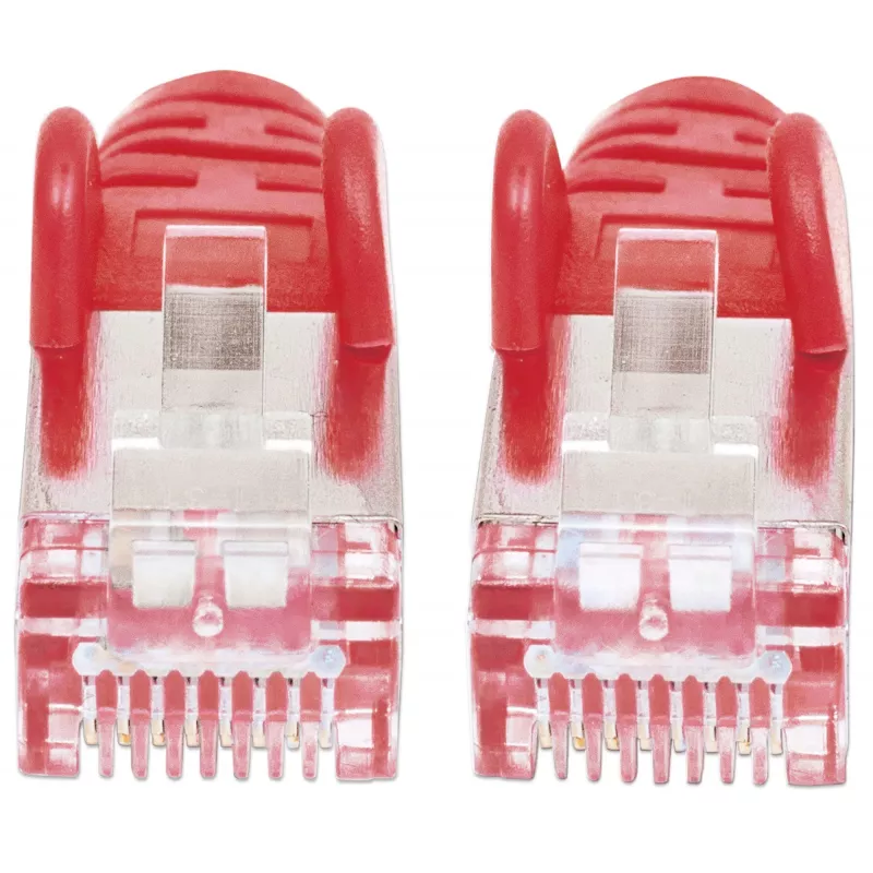 Intellinet Netzwerk-Patchkabel, Cat5e, 15 m, Rot, CCA, SF/UTP, PVC, RJ45, vergoldete Kontakte, rastnasenfrei, Knickschutztülle, lebenslange Garantie
