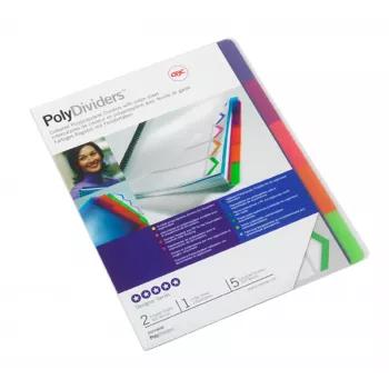 GBC 2101323E Trennblätter Polypropylen (PP) Blau, Grün, Orange, Pink, Lila 5 Stk.