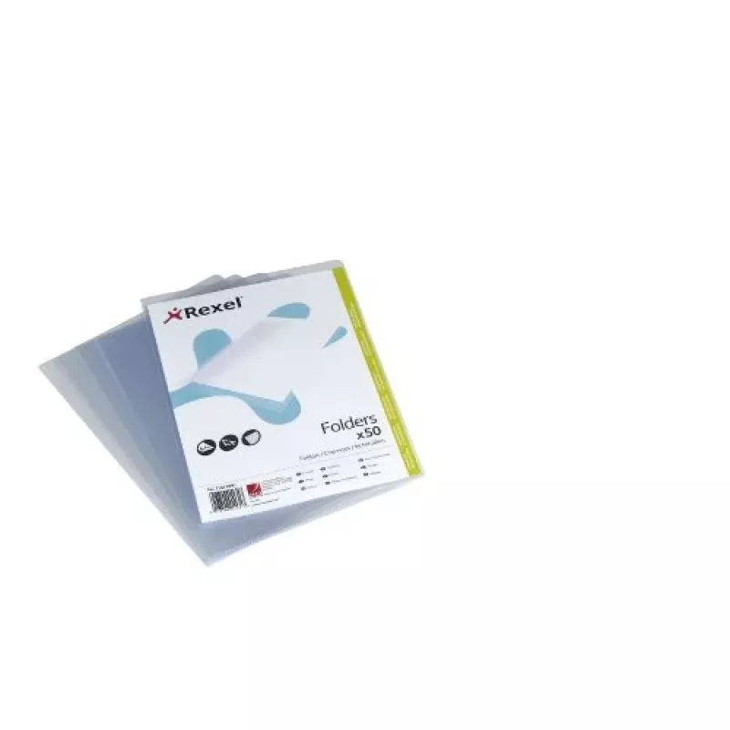 Rexel Crystal Clear A4 L Folder (50), 210 x 297 mm (A4), Transparent, Polypropylen (PP), 221 mm, 310 mm, 13 mm