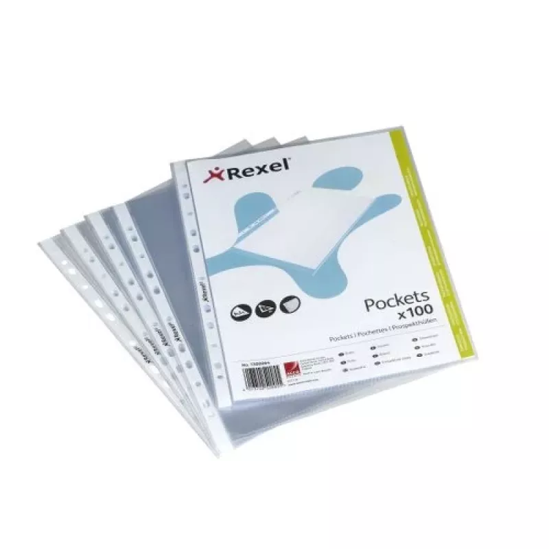 Rexel Premium A5 Klarsichthüllen oben offen transparent (100), Transparent, 175 mm, 225 mm, 25 mm