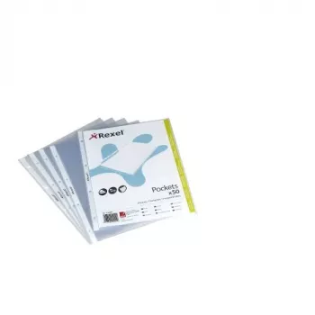 Rexel Embossed A4 Top Open Pocket Clear (50), 210 x 297 mm (A4), Transparent, Polypropylen (PP), Hochformat, 50 Stk.