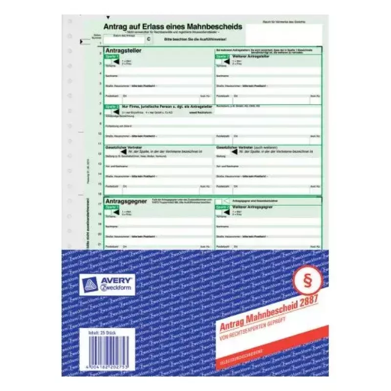 Registerpapier Avery 2887