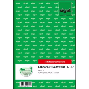 Geschäftsformular Sigel SD067 Grün A5 120 Blatt