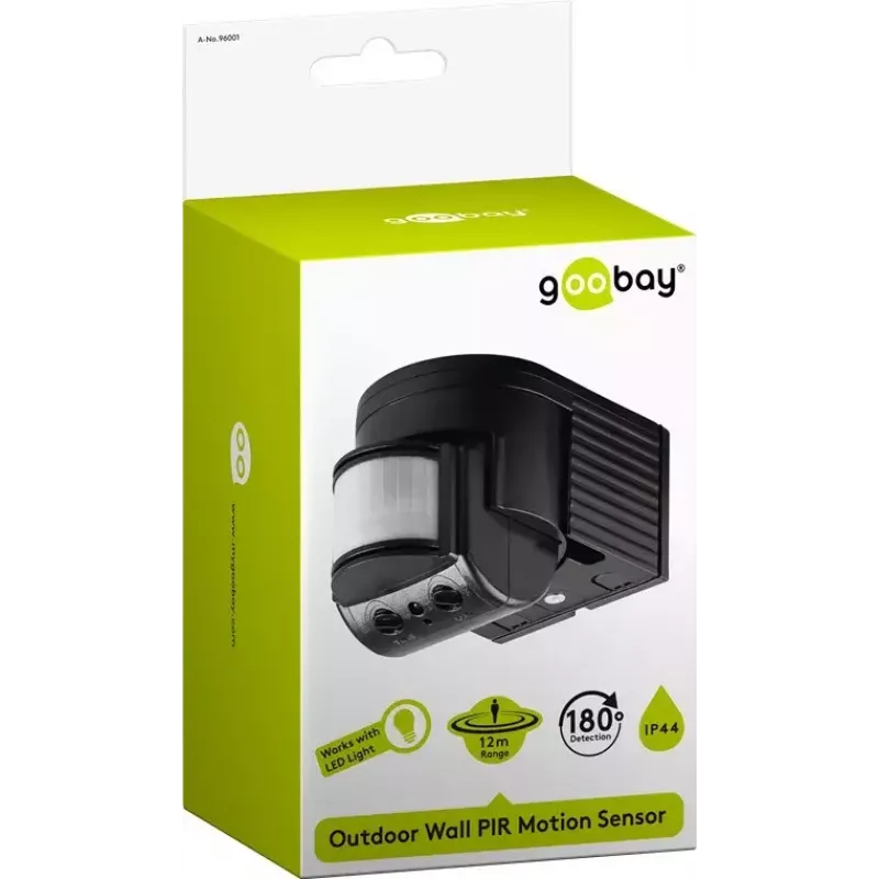 Wandmontagesensor Goobay Schwarz 96001