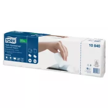 Serviette Tork 10840 weiß – Einweg-Papierservietten von Tork, einlagig, Standardfaltung