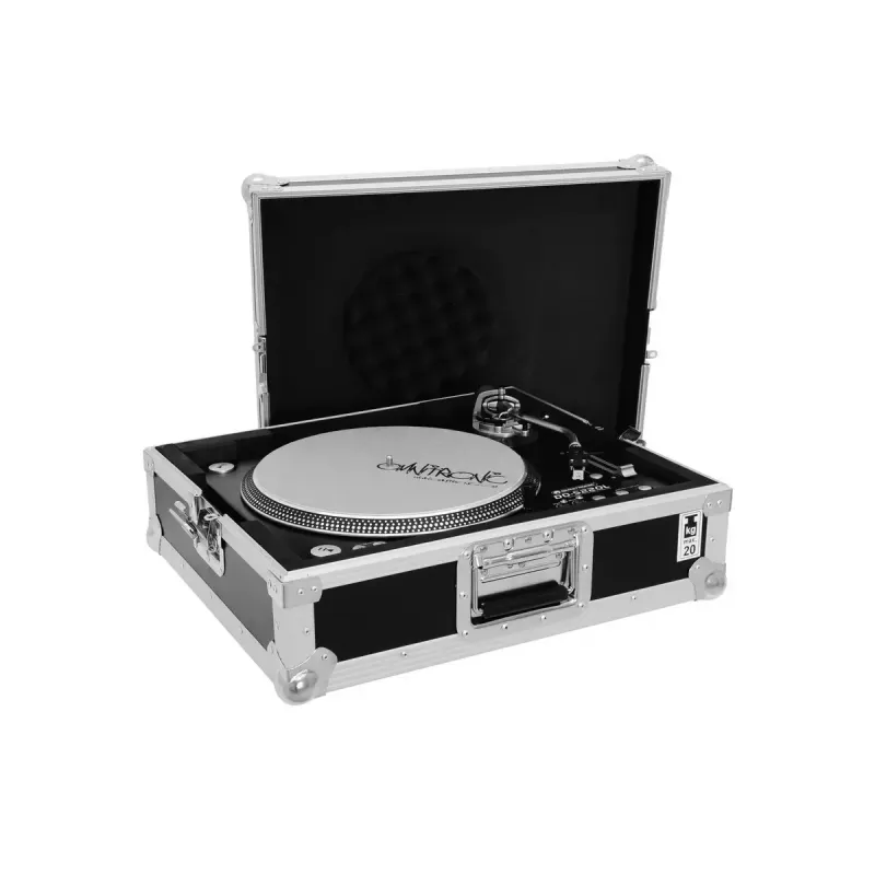 Hardcase Roadinger 30123310 für Plattenspieler Sperrholz Schwarz Silber