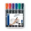 Permanentmarker Staedtler Lumocolor Chisel Tip 350 WP6 Schwarz Blau Grün Rot Violett Gelb